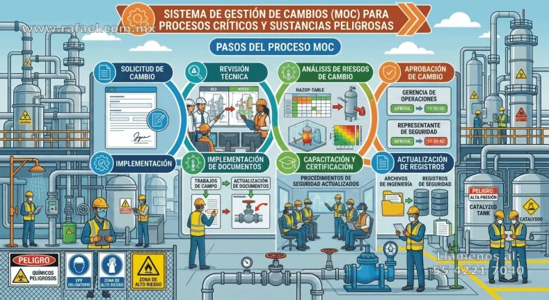 Administración de los cambios de los porcesos y equipos críticos.
