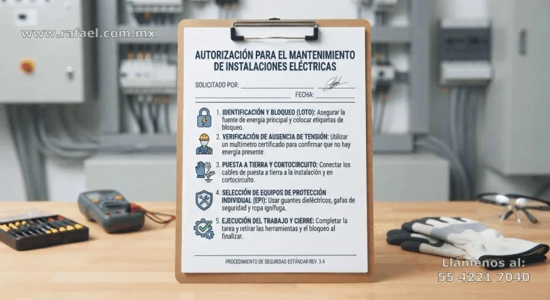 Autorización por escrito para la realización de trabajos a instalaciones eléctricas
