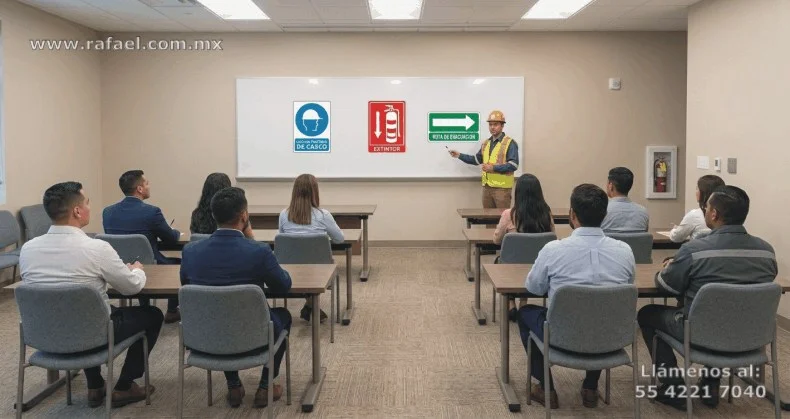Curso de capacitación a trabajadores de empresa para interpretación de señalamientos y código de colores