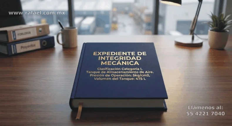 Libro que muestra un expediente de integridad mecánica