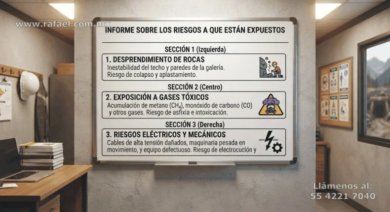 Listado de los principales riesgos que se presentan en las minas de carbón subterráneas