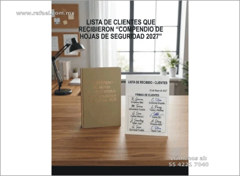 Lista de clientes que recibieron el compendio de hojas de seguridad