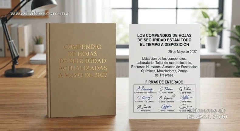 Listado de ubicaciones donde se encuentra siempre disponible el compendio de hojas de seguridad de las sustancias químicas