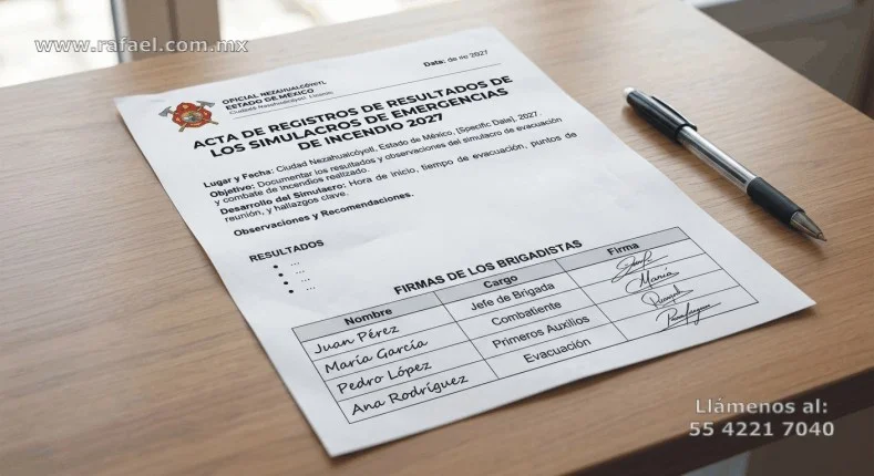 Registros de resultados de los simulacros de emergencias de incendio