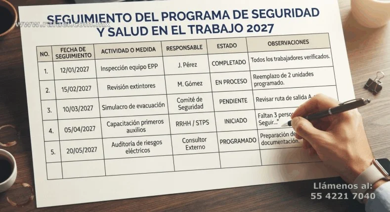Reporte del seguimiento de la instauración del programa de seguridad y salud en el trabajo